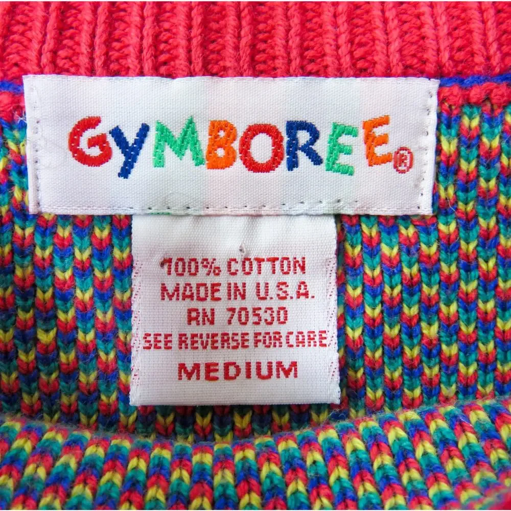 1990s Vintage Gymboree Children's Multicolor Argyle Knit Sweater